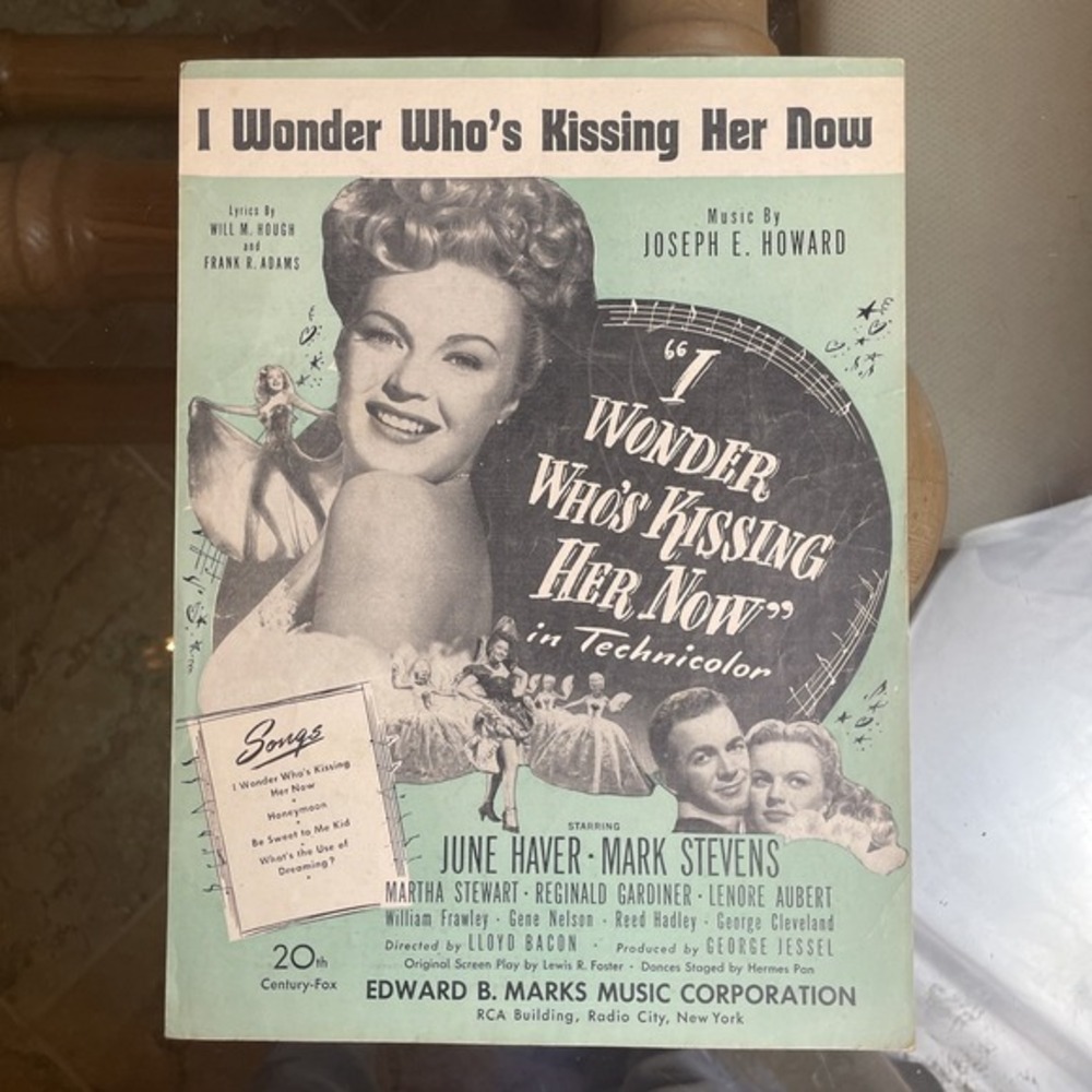 Vintage Sheet Music "I Wonder Who's Kissing Her Now" 1947 Movie Joseph E. Howard